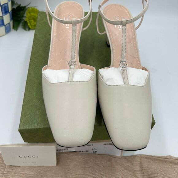 Women’s Gucci GG T-strap, leather sandals size 40.5 made in Italy - Picture 12 of 12